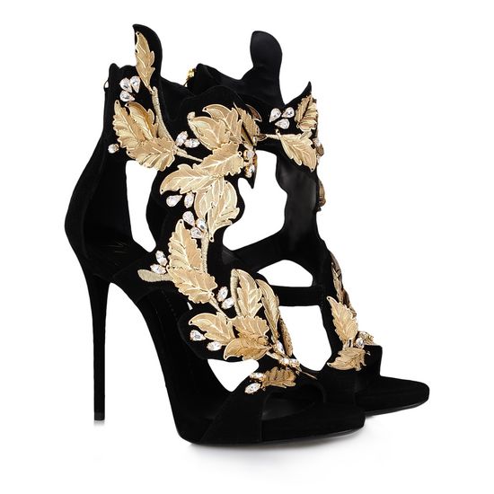 Giuseppe Zanotti Embellished Suede Sandals Shoe Boots, , 54% OFF